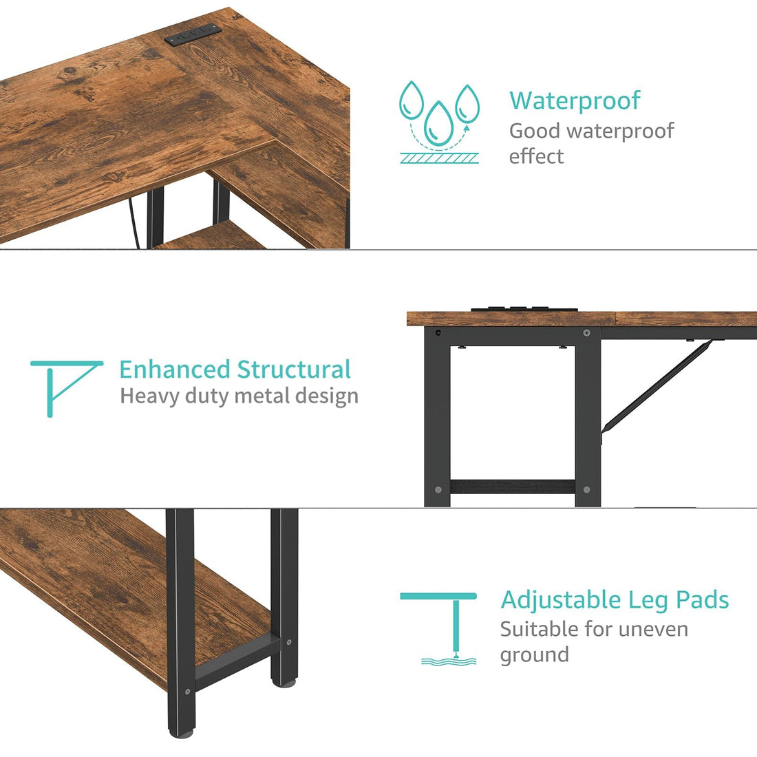 Lufeiya 40" White L-Shaped Desk