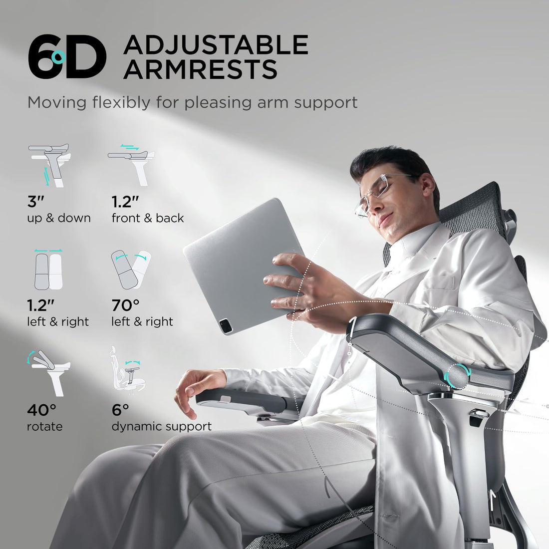Hbada E3 Pro Ergonomic Office Chair, Grey