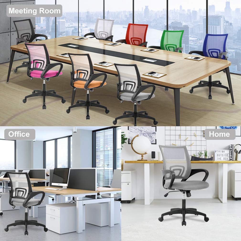 BestOffice Ergonomic Mid-Back Office Chair, Black