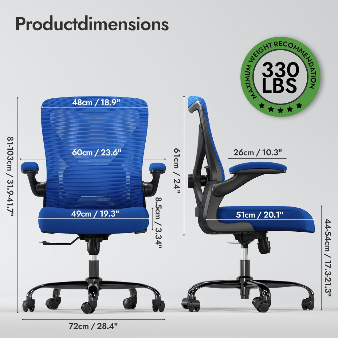 Ergonomic Office Chair, Grey Gold