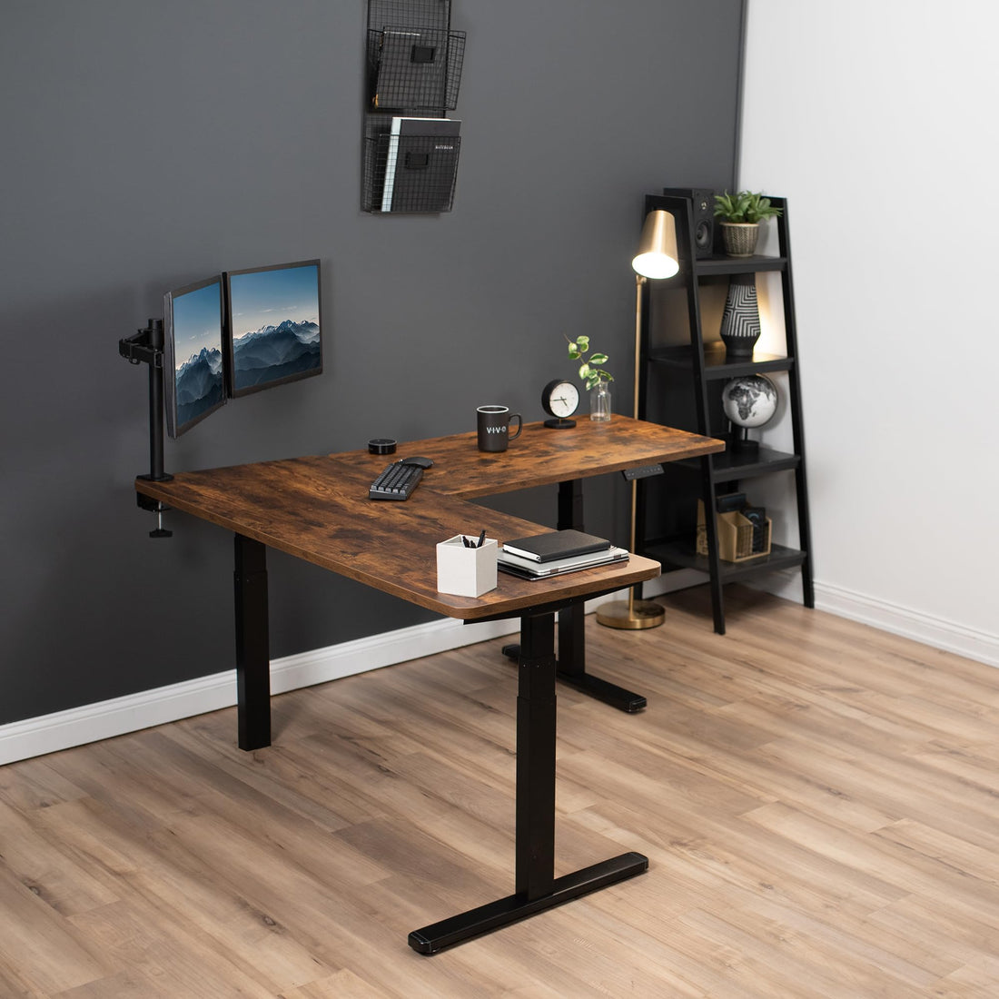 VIVO 83"x60" L-Shaped Electric Height Adjustable Desk