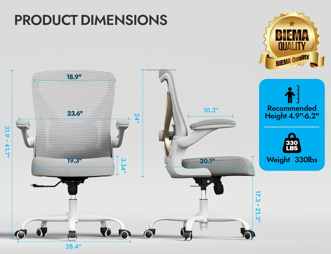 Ergonomic Office Chair, Grey Gold