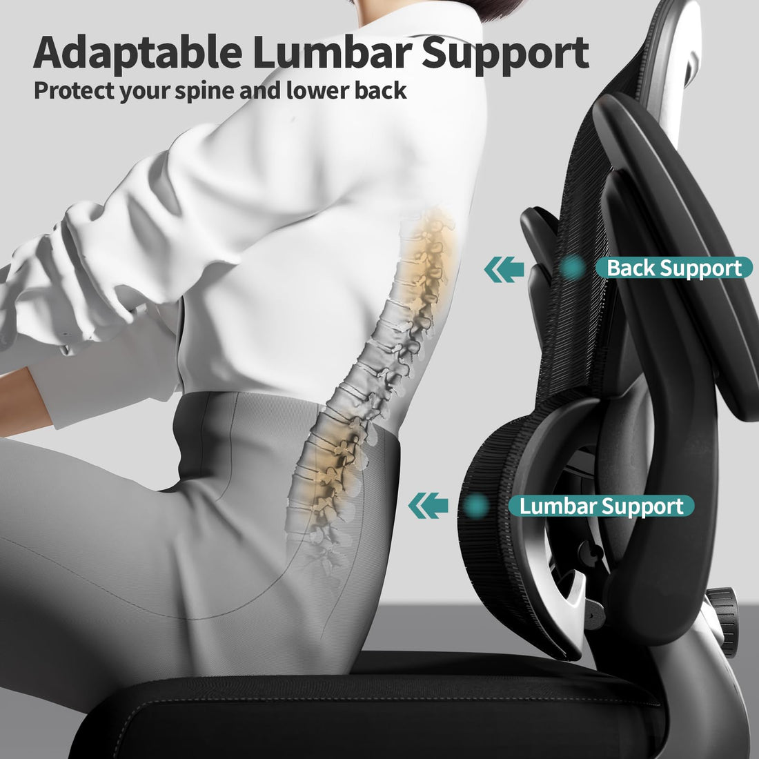 TRALT Ergonomic Mesh Office Chair, Black