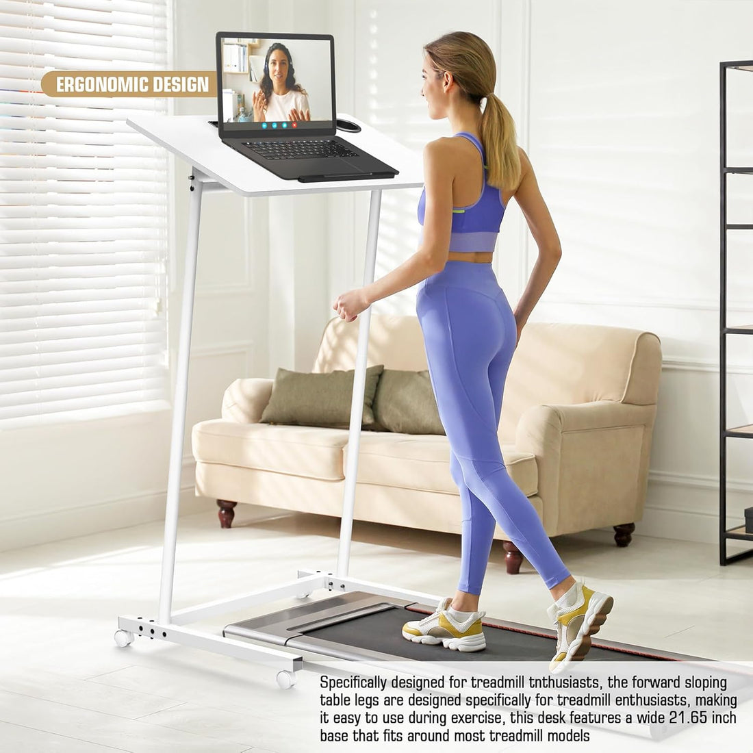 Portable Treadmill Desk with Wheels