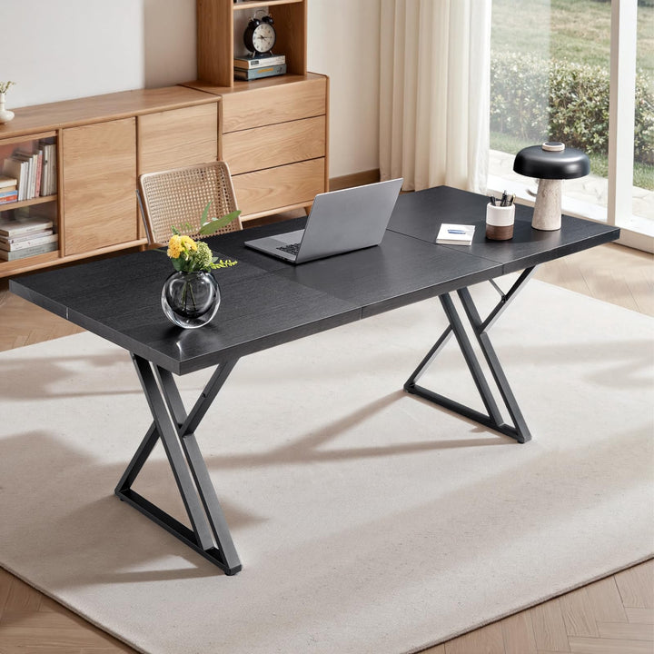 70.9" Executive Office Desk, Ash Black