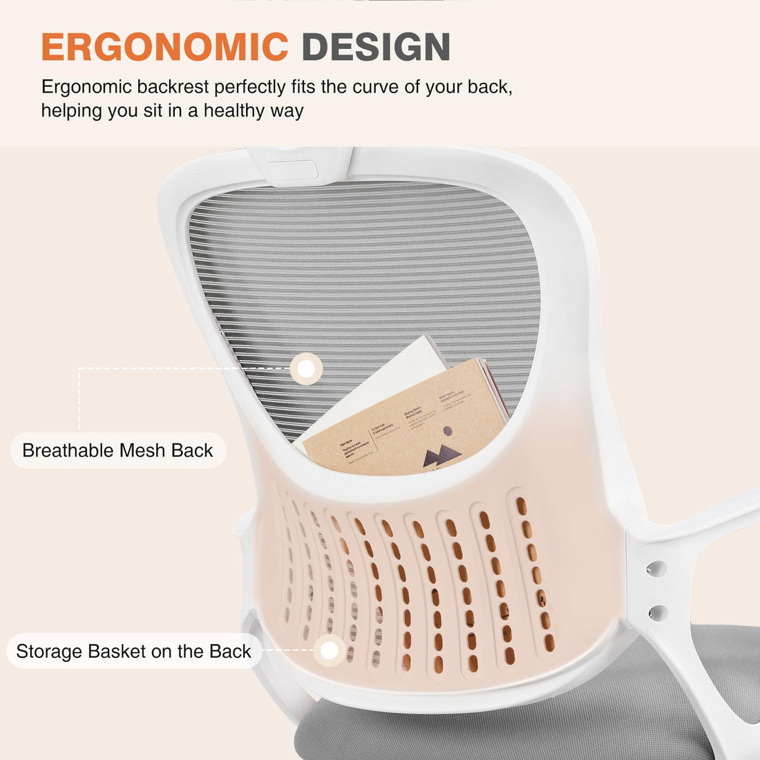 Sweetcrispy Ergonomic Mesh Office Chair, Black