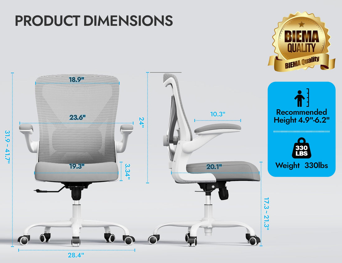Ergonomic Office Chair, Grey Gold