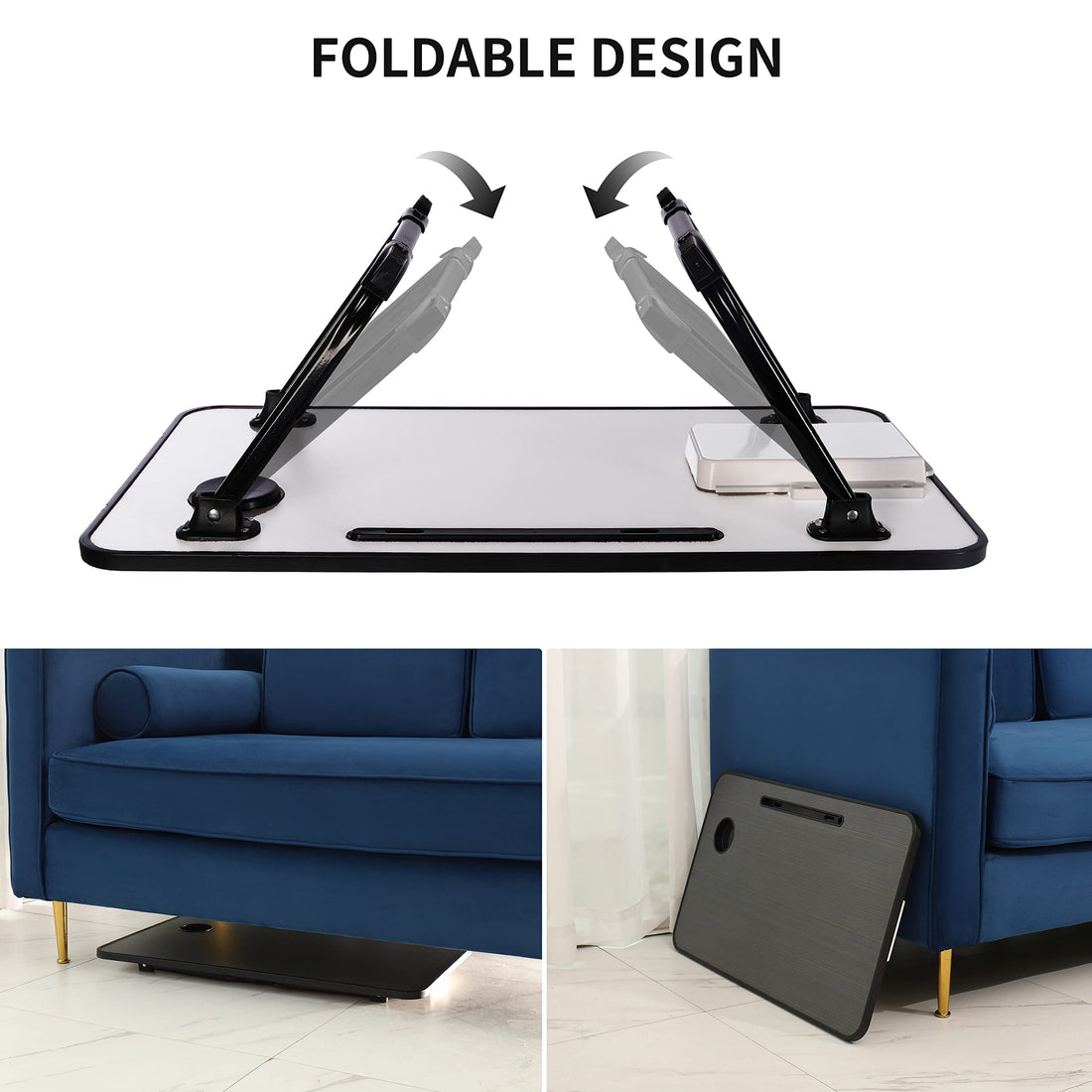 Extra Large 28"x16" Foldable Laptop Bed & Floor Table – Brown