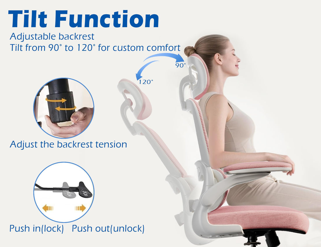 TRALT Ergonomic Office Chair, White Leather