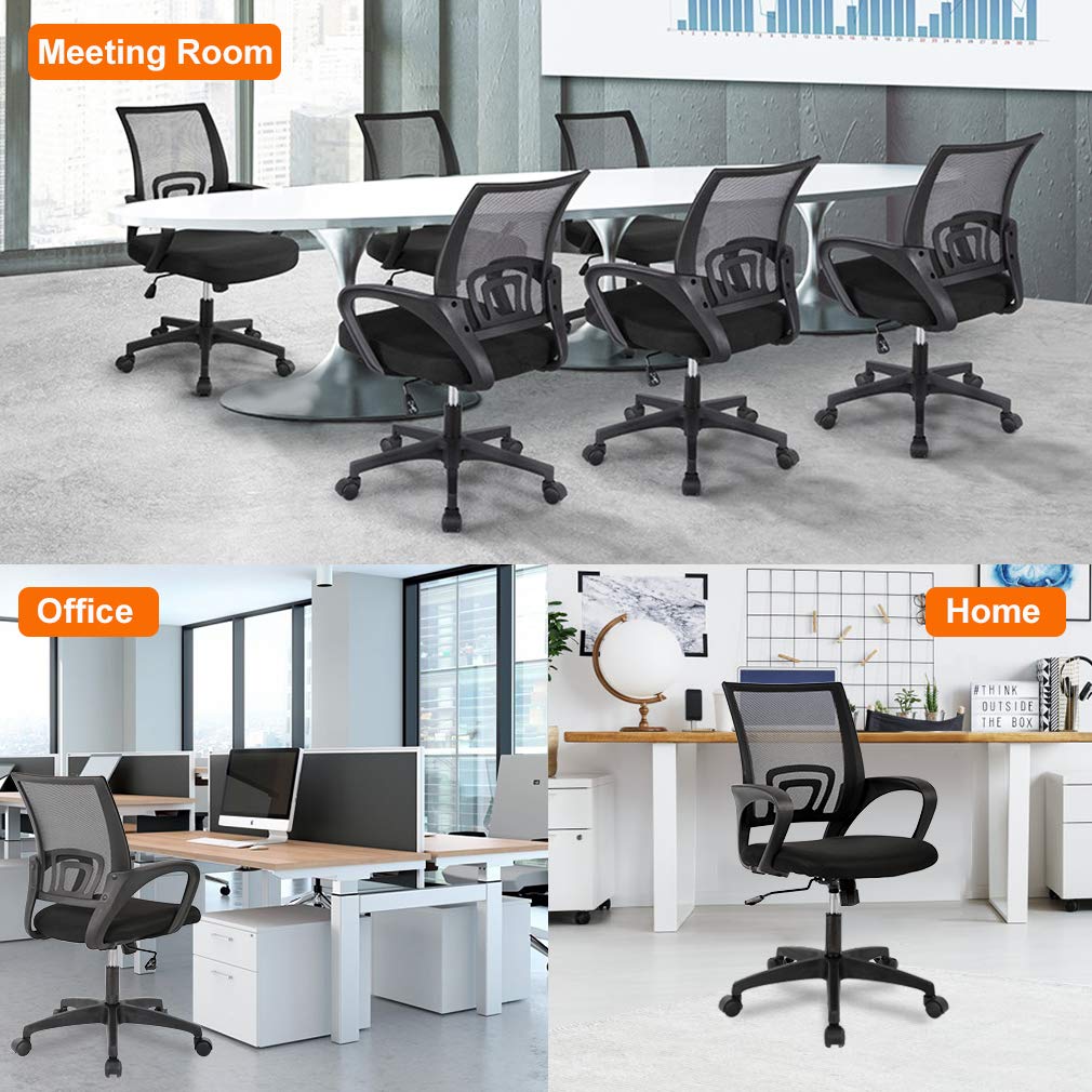 BestOffice Ergonomic Mid-Back Desk Chair – Black