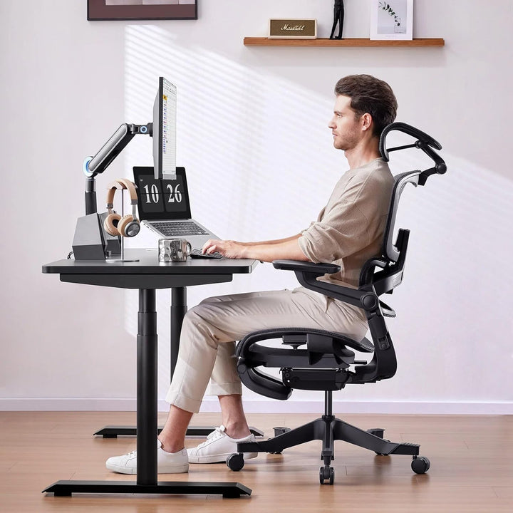 Ergonomic Office Chair with Footrest, Green