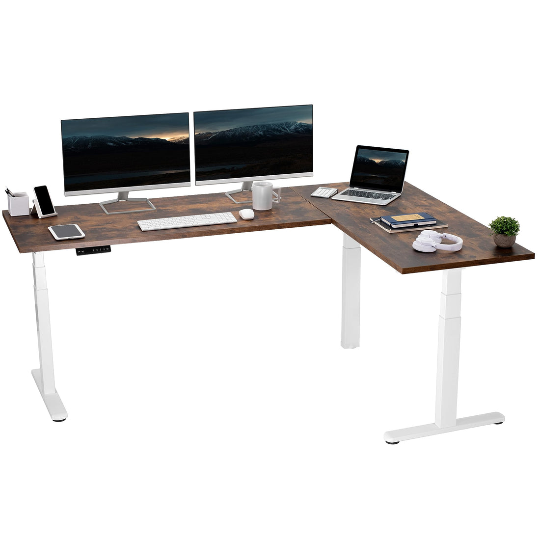 VIVO 83"x60" L-Shaped Electric Height Adjustable Desk