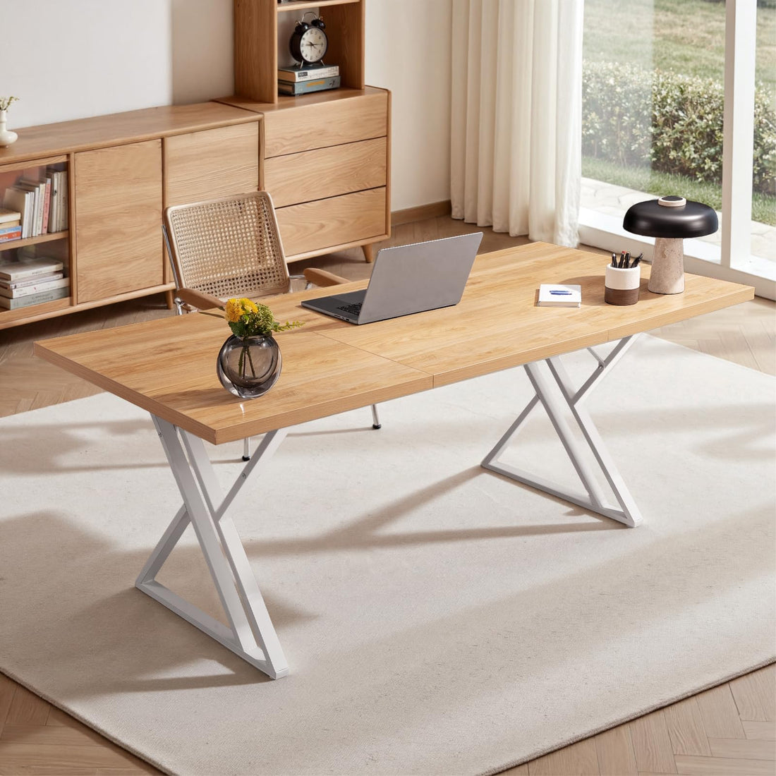 70.9" Executive Office Desk, Ash Black