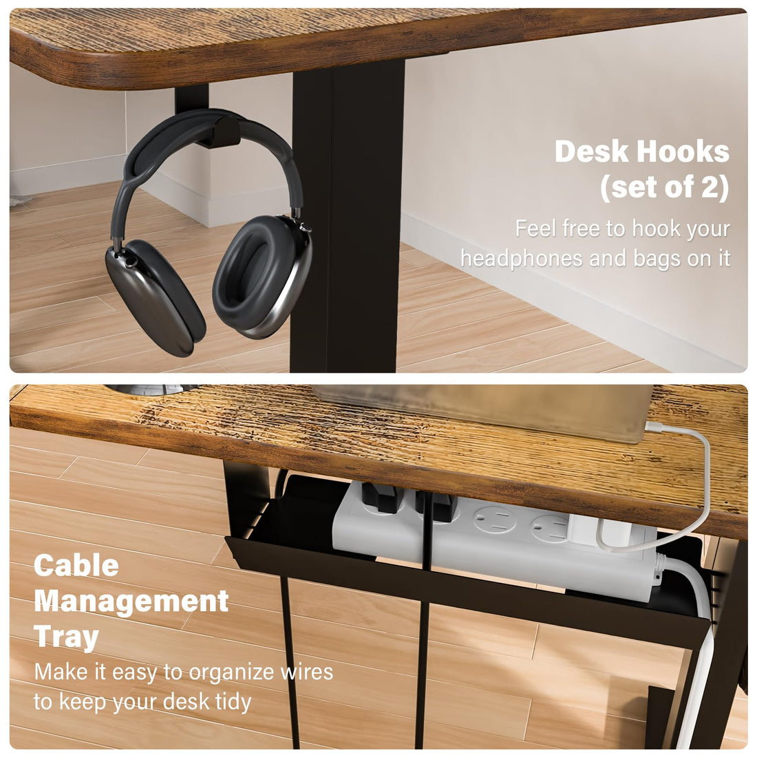 63"x55" L-Shaped Electric Height Adjustable Desk