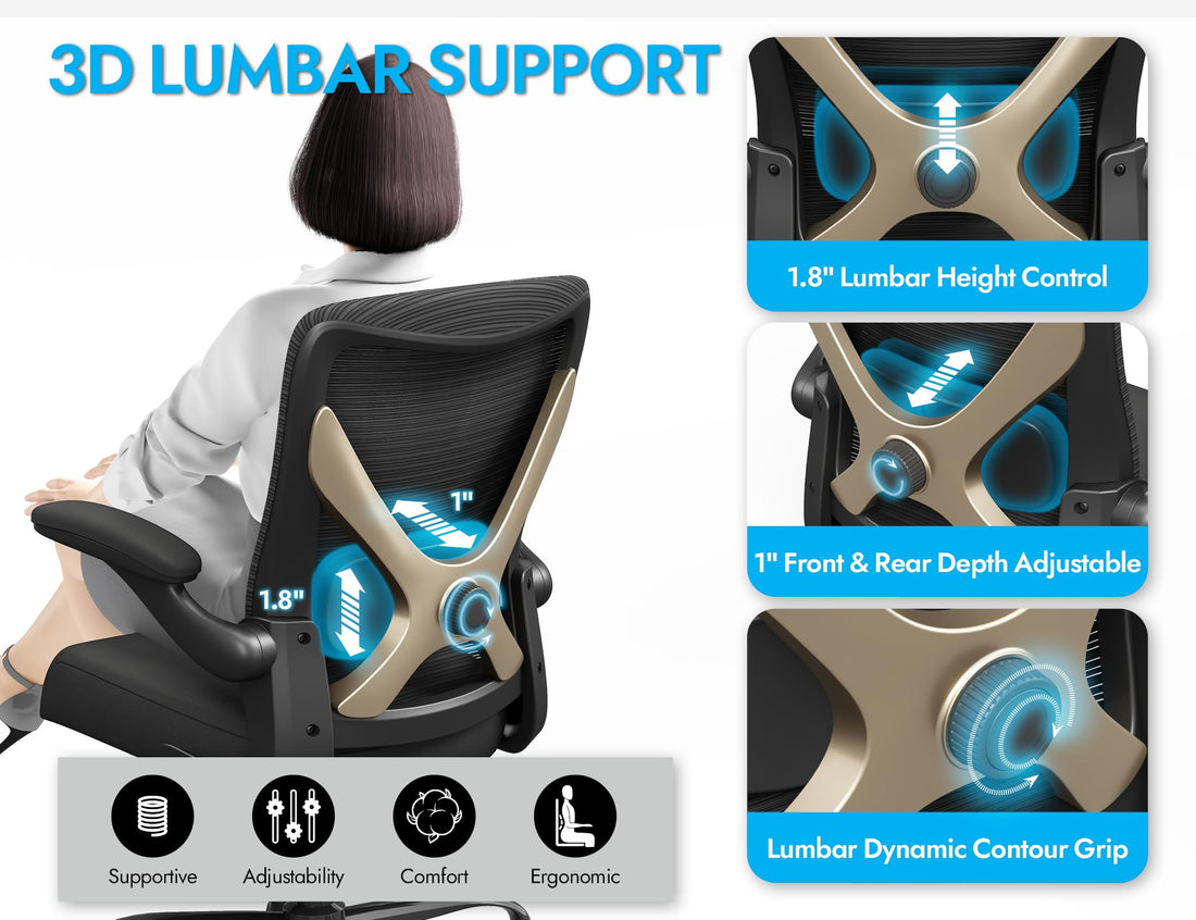 Ergonomic Office Chair, Grey Gold