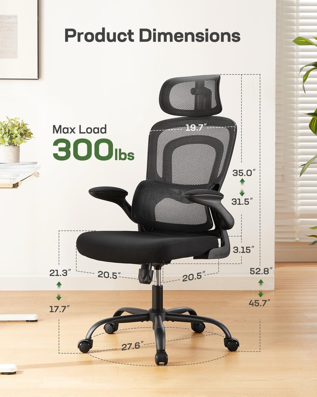 Marsail Ergonomic Office Chair, Mesh