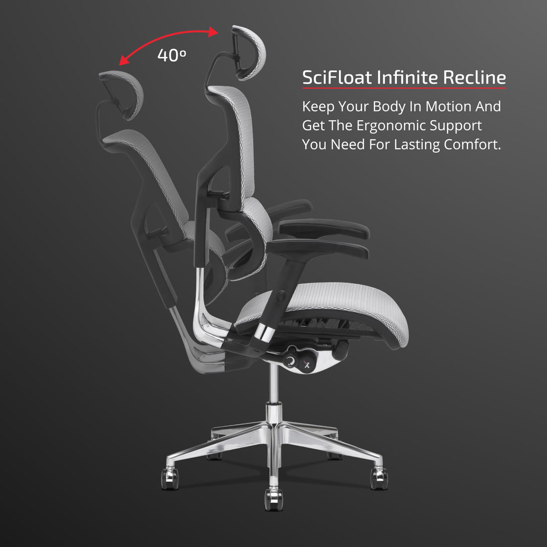 X-Chair X2 Ergonomic Task Chair, Black Mesh