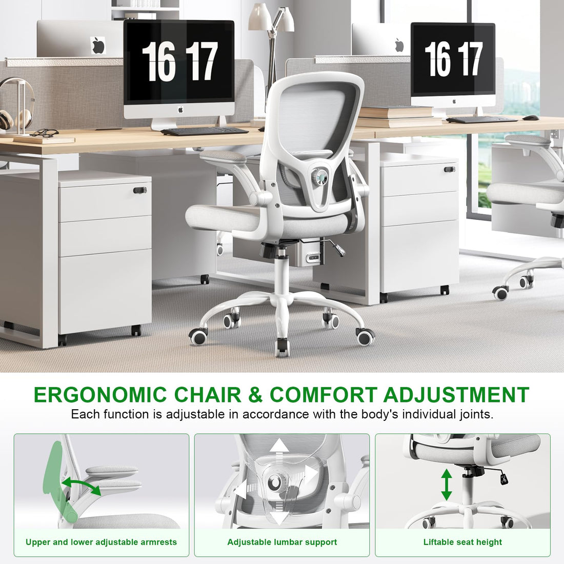 Ergonomic Mesh Office Chair, Grey
