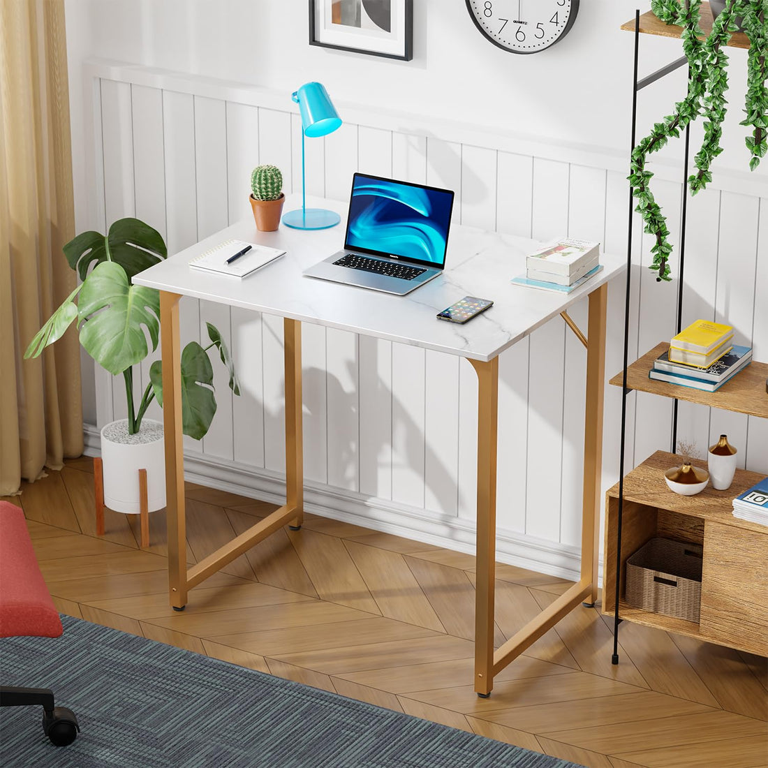 PayLessHere 32" Black Computer Desk with Metal Frame