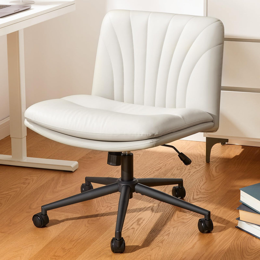 Marsail Armless Office Chair, Light Beige