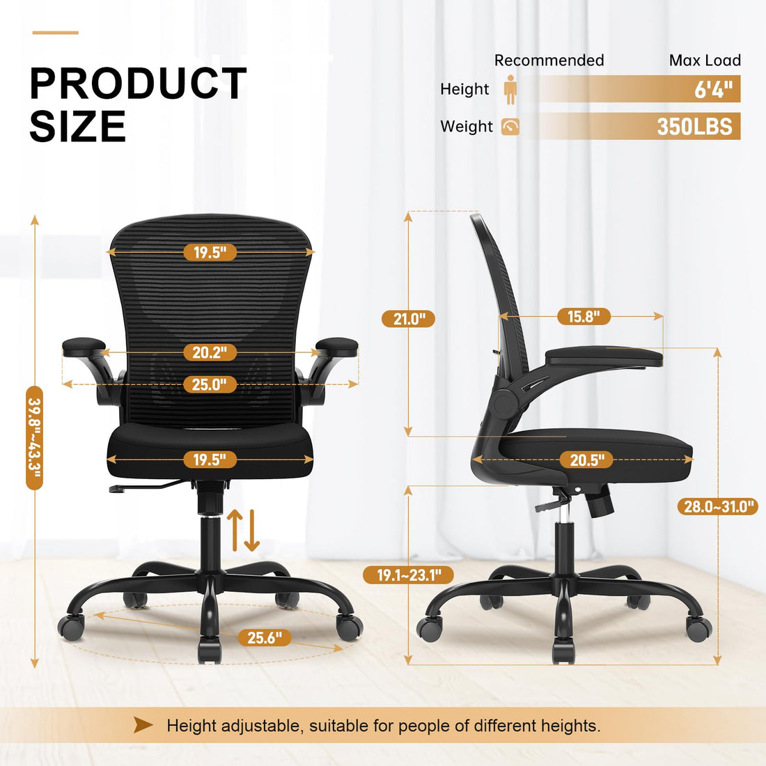 High Back Mesh Office Chair, Ergonomic