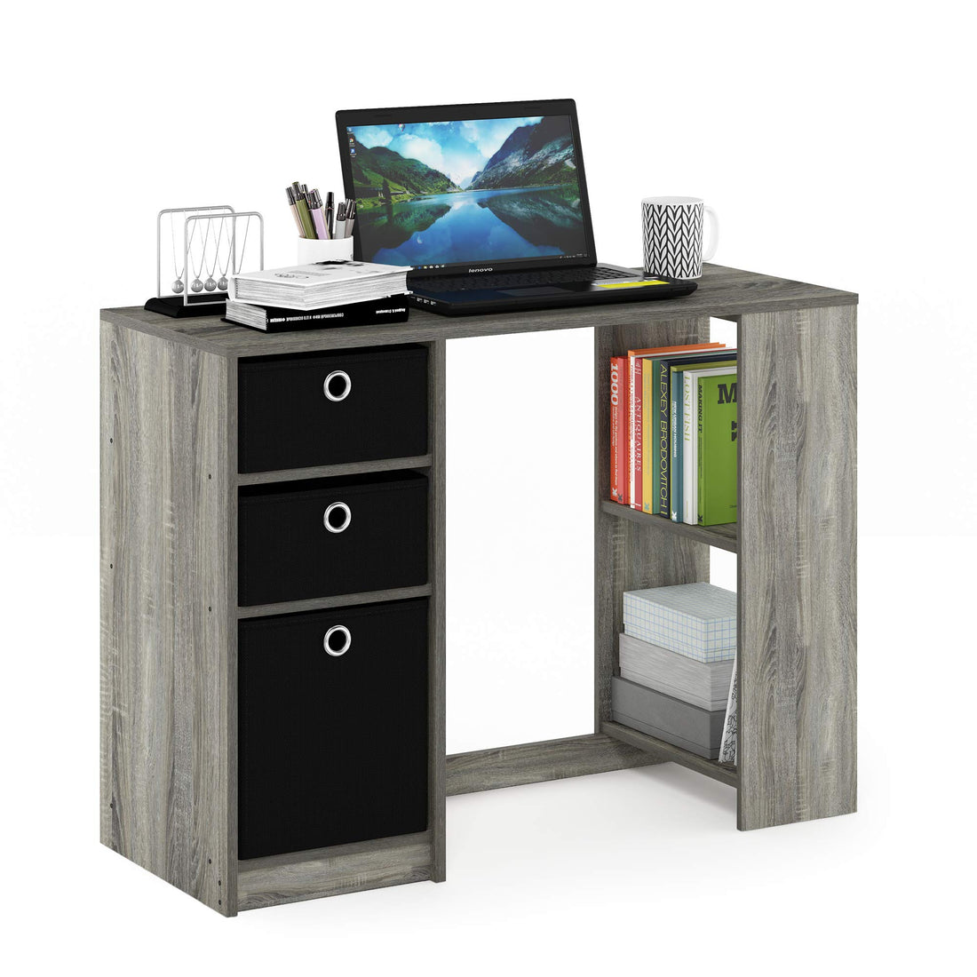 Furinno Econ Computer Desk – Light Cherry/Black