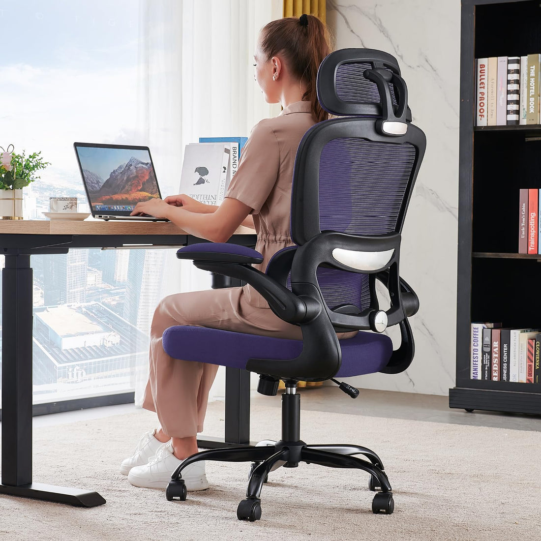 TRALT Ergonomic High Back Office Chair, Black