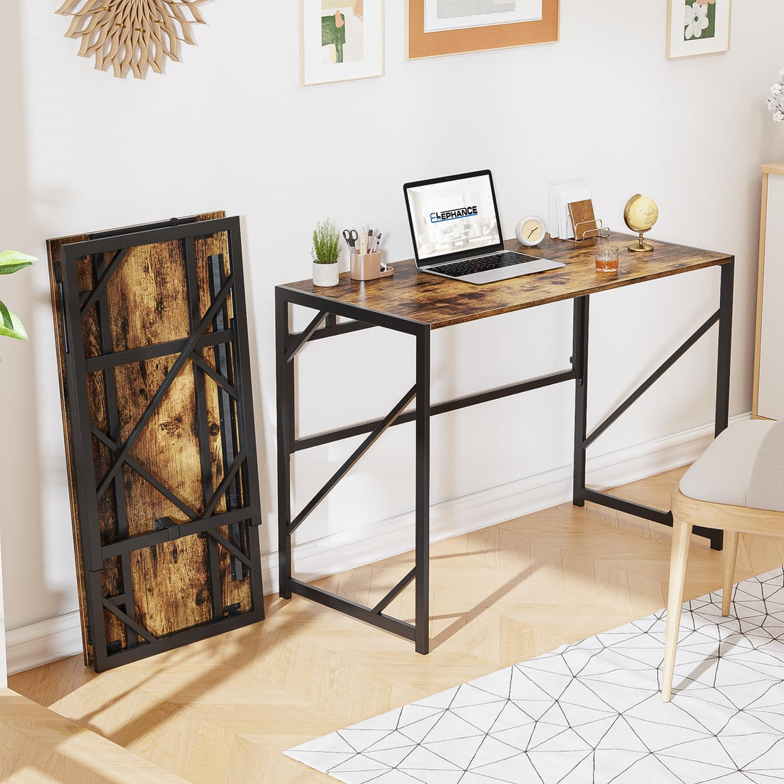 Elephance Folding Computer Desk for Home Office