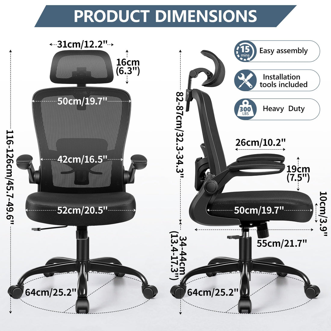 FelixKing Ergonomic Office Chair, Black