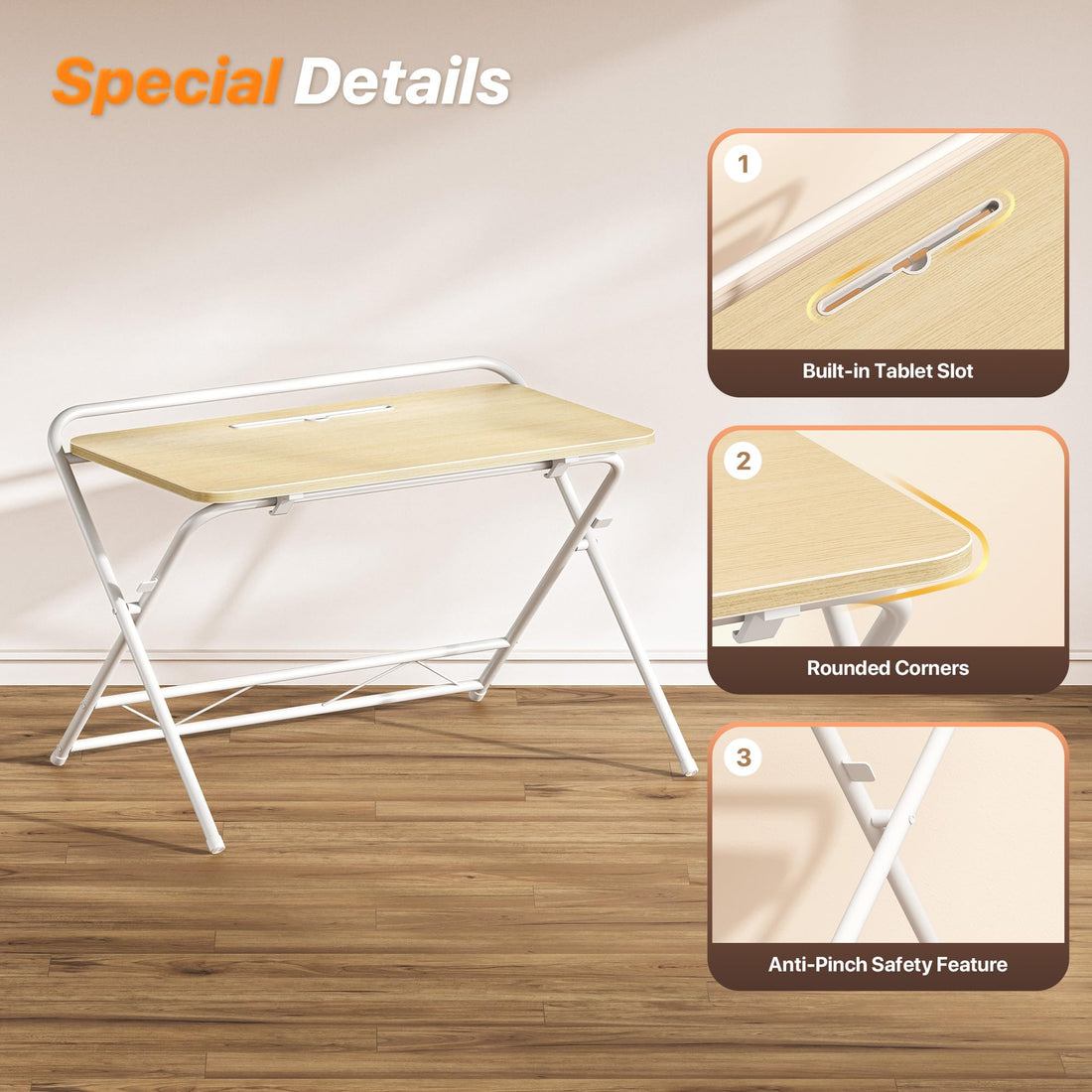 Huuger 24" Folding Desk, Rustic Brown