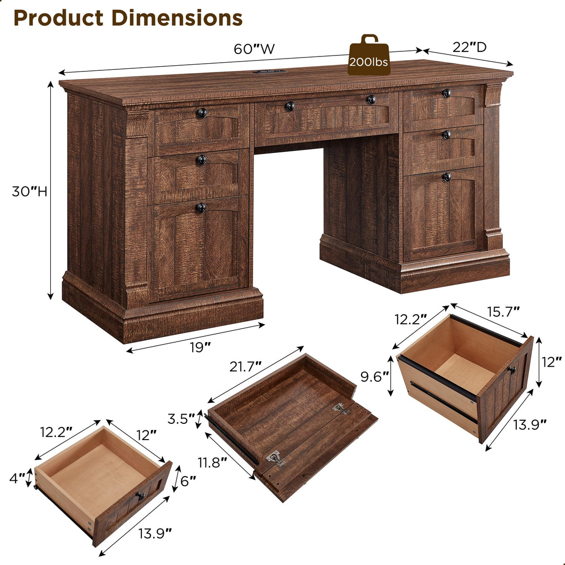 OKD 60" L-Shaped Executive Desk with Hutch & Storage