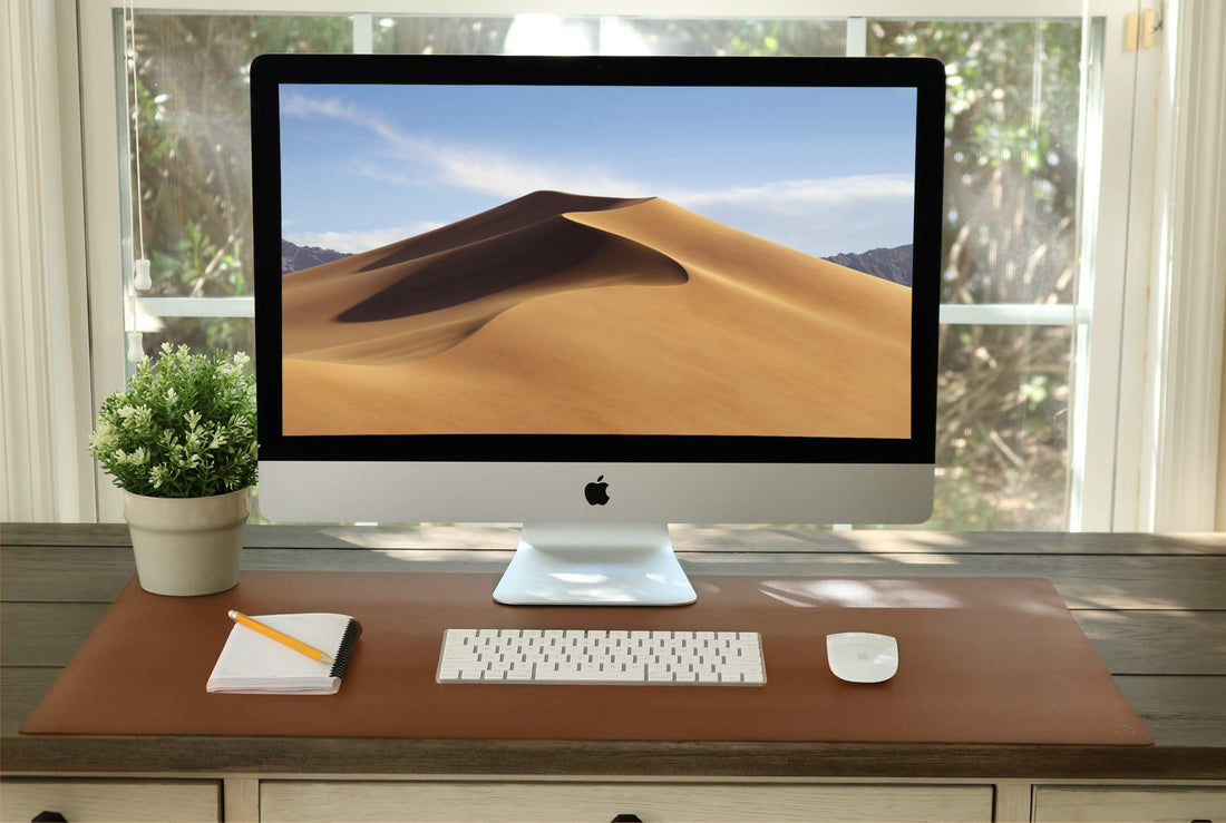 Leather Desk Pad 36"x20" – Dual-Sided Waterproof Mat, Black
