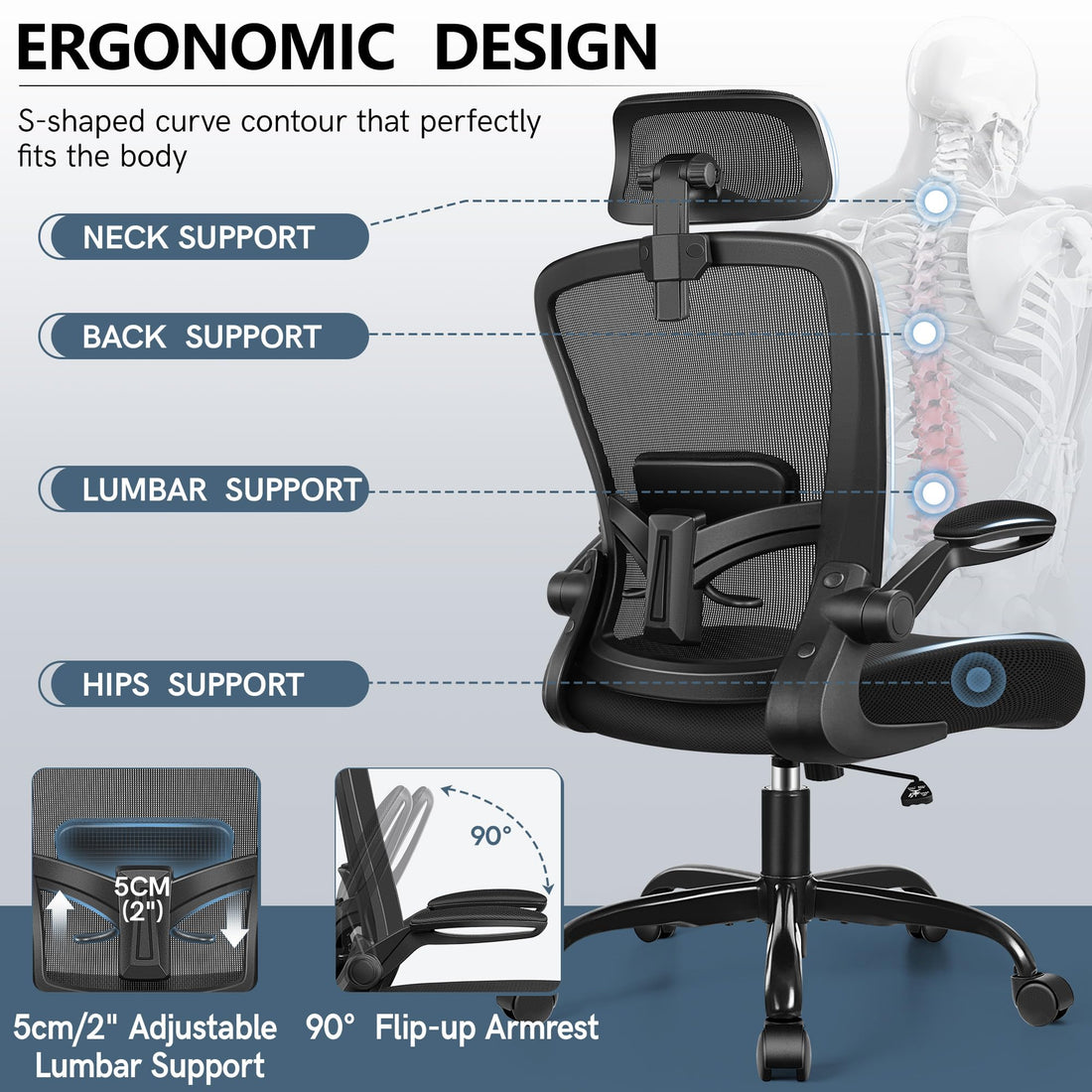FelixKing Ergonomic Office Chair, Black