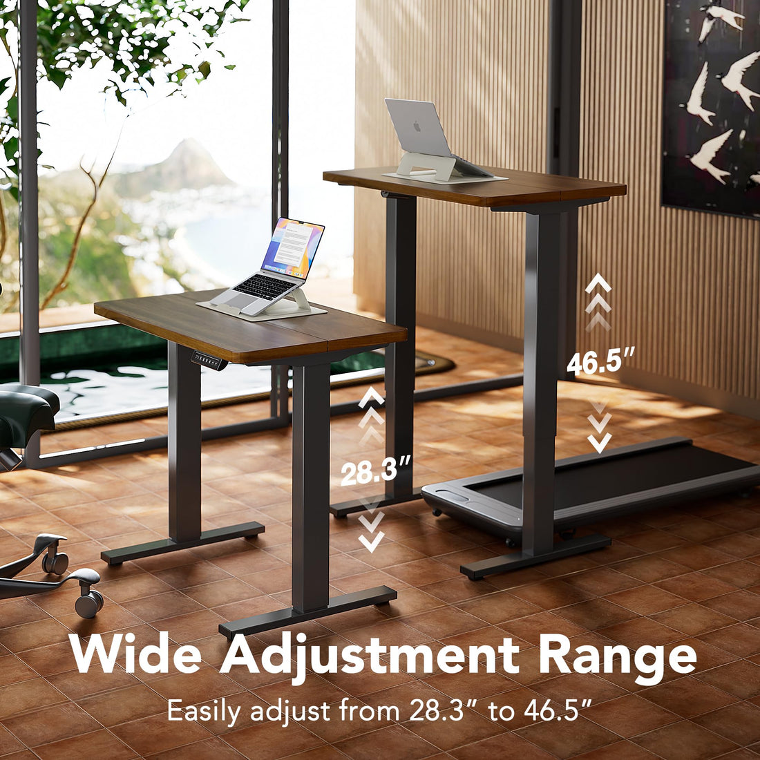 HUANUO 32" Electric Standing Desk, Light Walnut