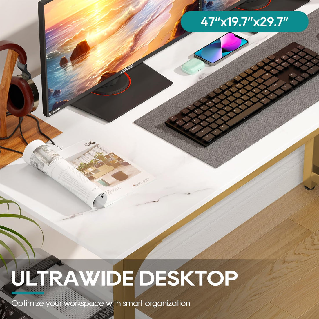 BestOffice 32" Modern Computer Desk, Black