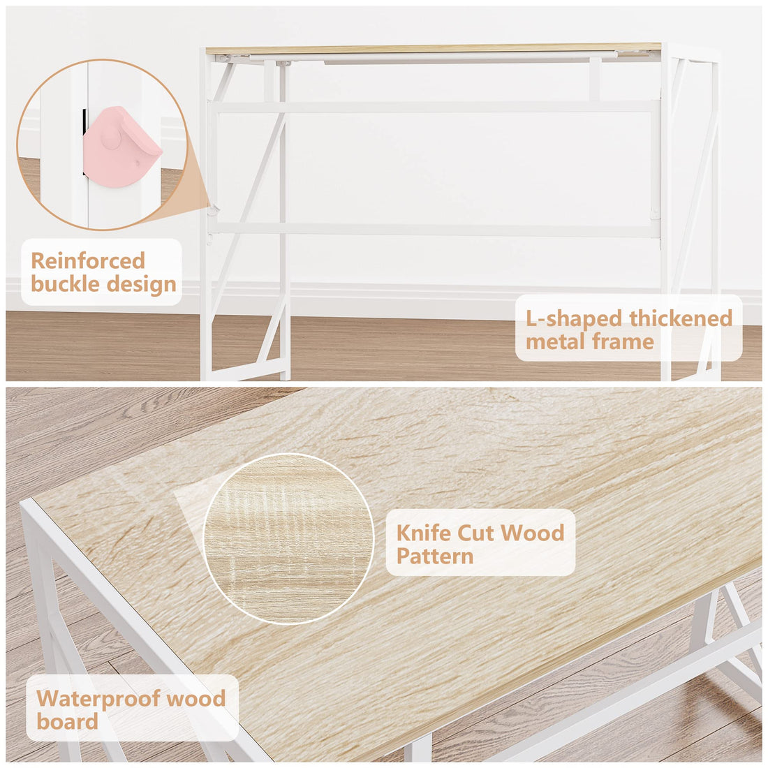 Elephance Folding Computer Desk for Home Office