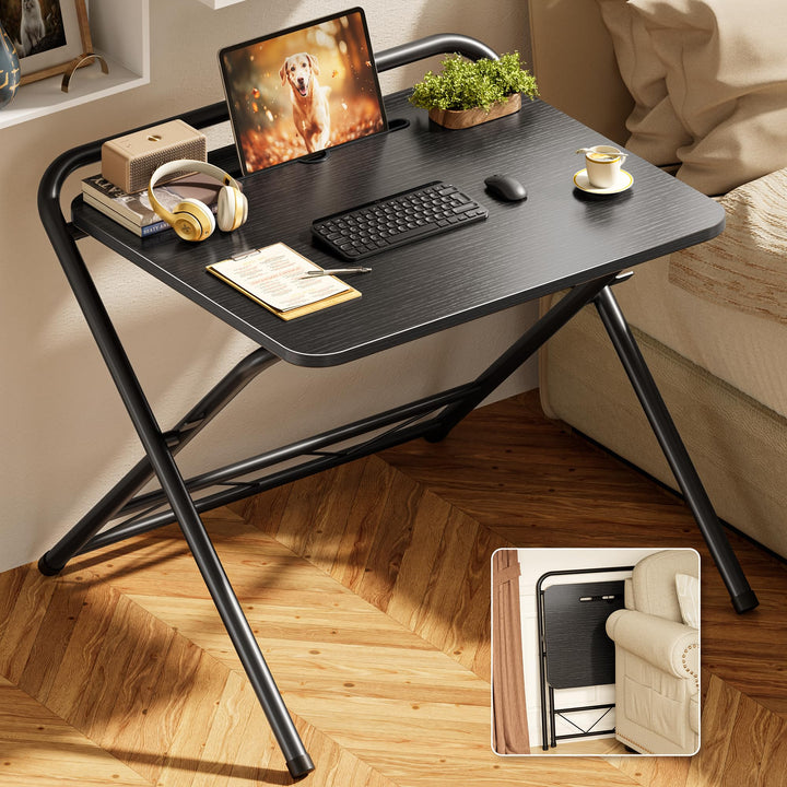 Huuger 24" Folding Desk, Rustic Brown