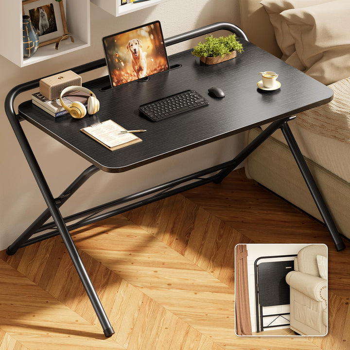 Huuger 24" Folding Desk, Rustic Brown