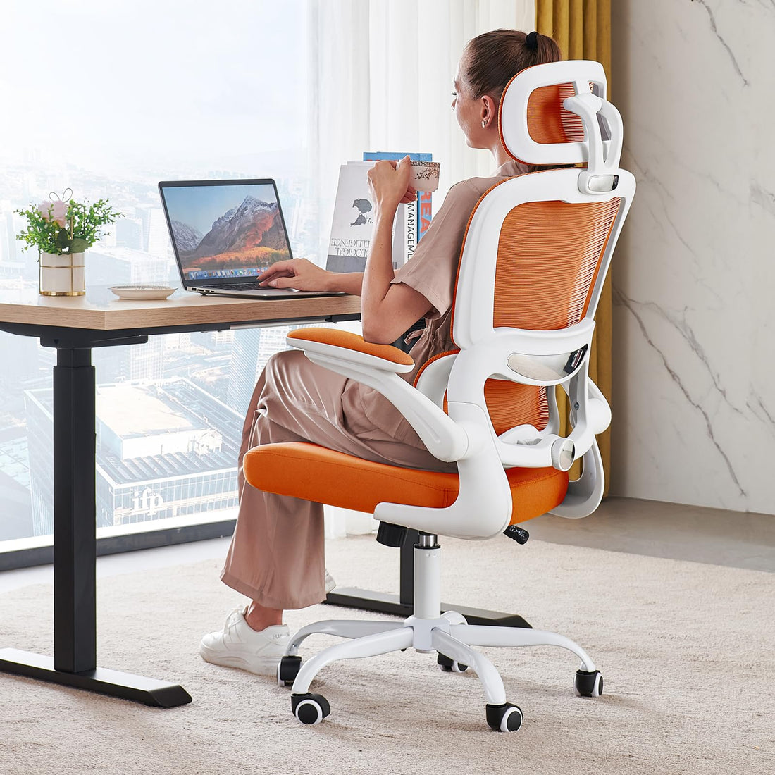 TRALT Ergonomic High Back Office Chair, Black
