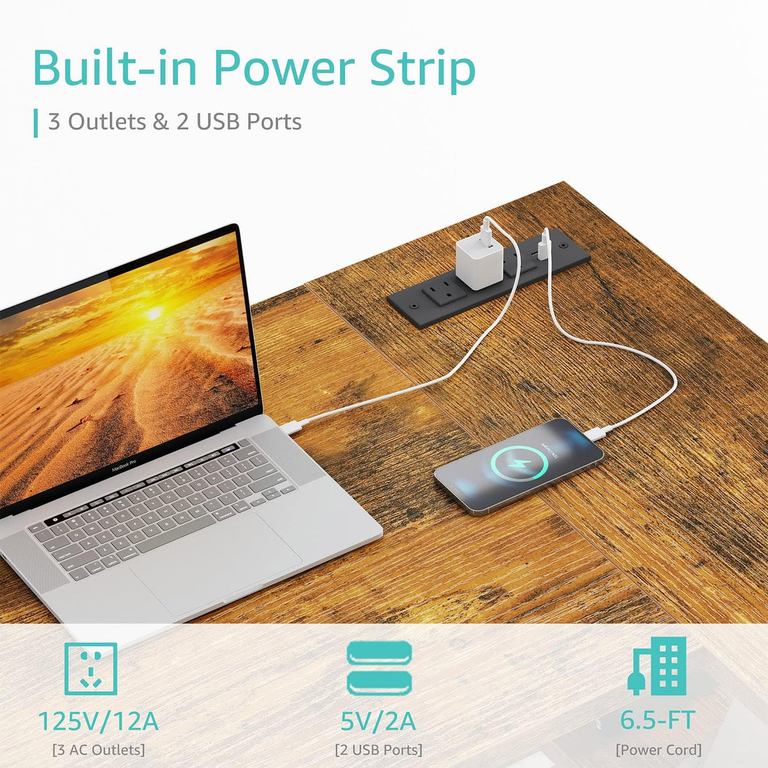 Lufeiya 40" White L-Shaped Desk