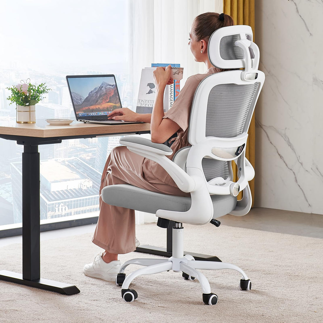 TRALT Ergonomic High Back Office Chair, Black