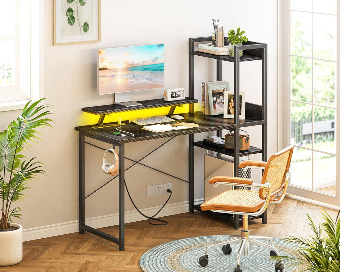 ODK 40" Reversible Gaming Desk with LED & USB Port