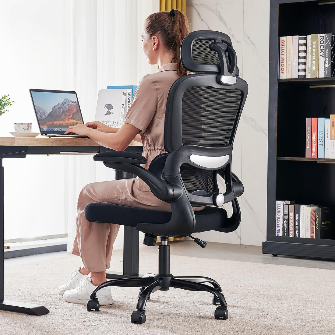 TRALT Ergonomic High Back Office Chair, Black