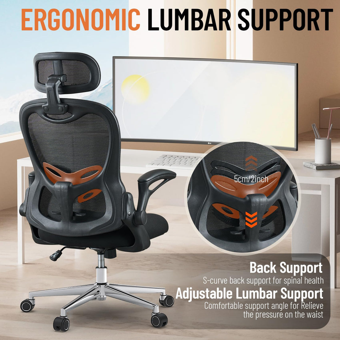 Ergonomic Mesh Office Chair, Black