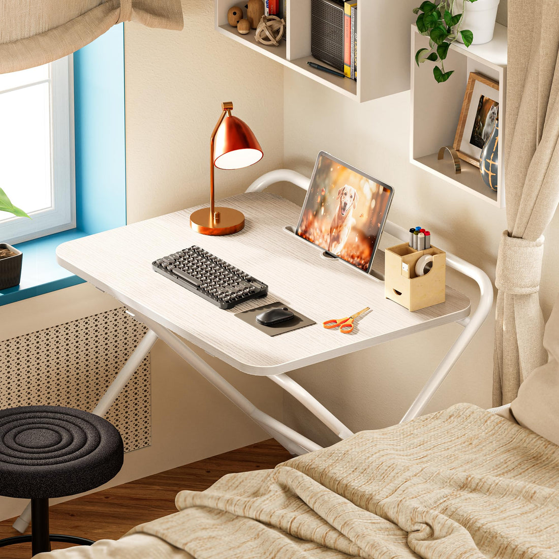 Huuger 24" Folding Desk, Rustic Brown