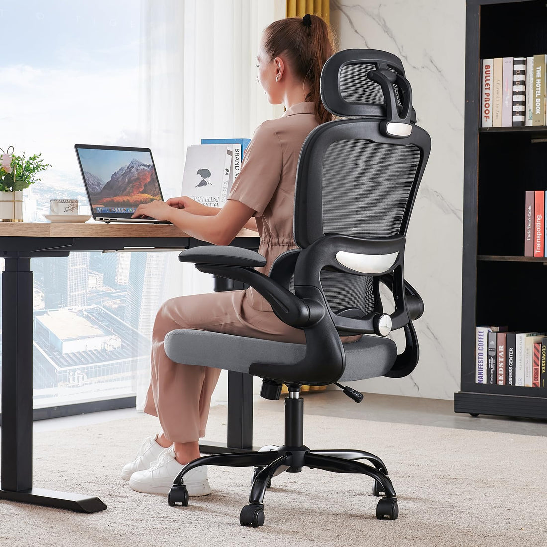 TRALT Ergonomic High Back Office Chair, Black