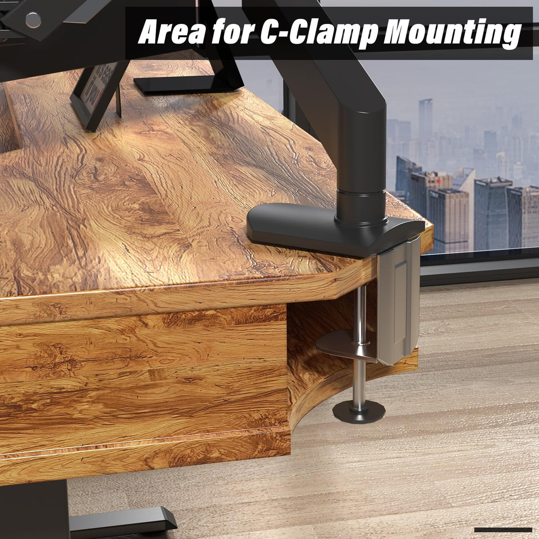63"x55" L-Shaped Electric Height Adjustable Desk