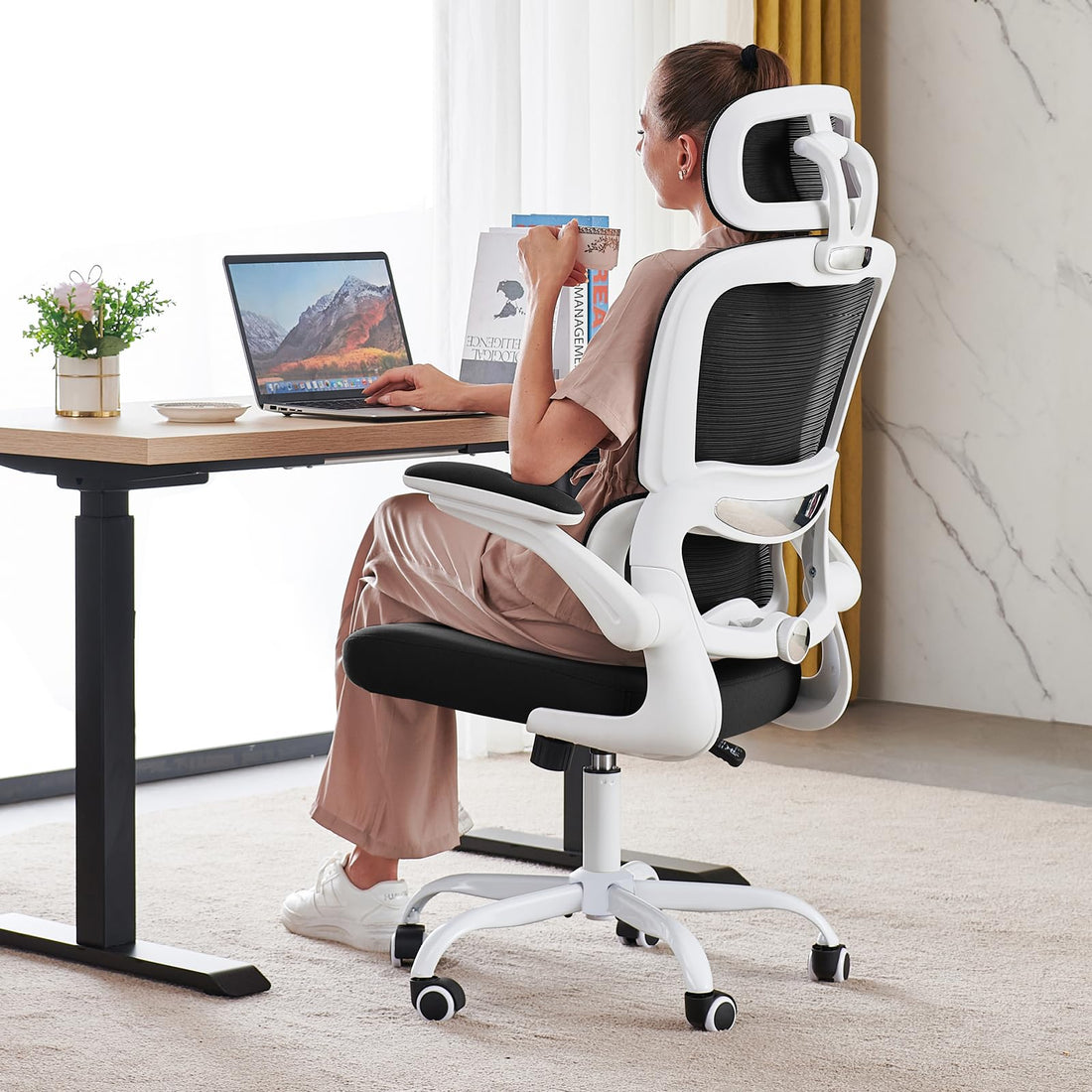 TRALT Ergonomic High Back Office Chair, Black