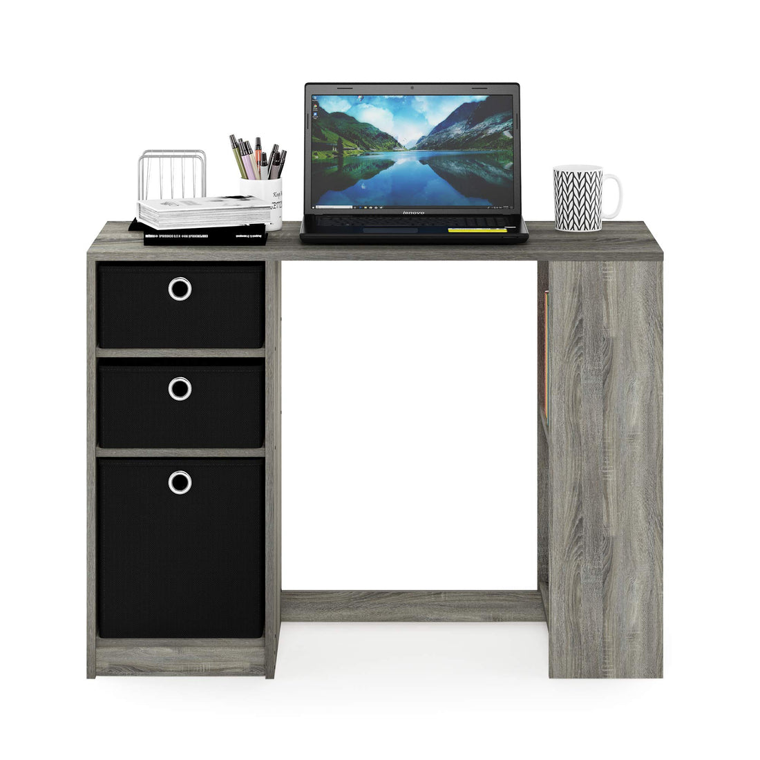 Furinno Econ Computer Desk – Light Cherry/Black