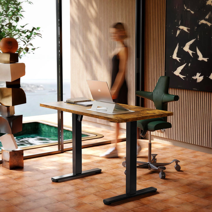 HUANUO 32" Electric Standing Desk, Light Walnut